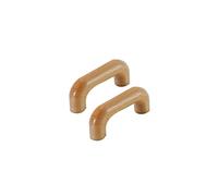 dfEDRd Pomelli e maniglie in legno per cassetti, Confezione da 2 pomelli for mobile in legno di faggio e noce nera(A,Hole distance 64mm)