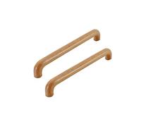 dfEDRd Pomelli e maniglie in legno per cassetti, Confezione da 2 pomelli for mobile in legno di faggio e noce nera(A,Hole distance 192mm)