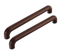 dfEDRd Pomelli e maniglie in legno per cassetti, Confezione da 2 pomelli for mobile in legno di faggio e noce nera(B,Hole distance 192mm)