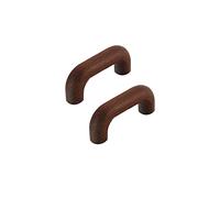 dfEDRd Pomelli e maniglie in legno per cassetti, Confezione da 2 pomelli for mobile in legno di faggio e noce nera(B,Hole distance 64mm)