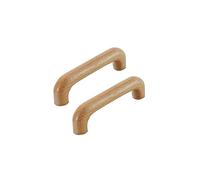 dfEDRd Pomelli e maniglie in legno per cassetti, Confezione da 2 pomelli for mobile in legno di faggio e noce nera(A,Hole distance 96mm)