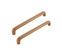 dfEDRd Pomelli e maniglie in legno per cassetti, Confezione da 2 pomelli for mobile in legno di faggio e noce nera(A,Hole distance 224mm)