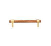 dfEDRd Pomelli e maniglie in legno per cassetti, Maniglie for cassetti in legno e ottone a distanze multiple di fori(Hole distance 128mm)