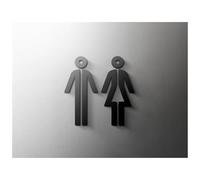 dfEDRd Segnaletica per bagni: WC Uomini e Donne, Cartelli for WC Maschili e Femminili, Dimensioni Multiple, Multicolori(13,25x16cm Black)