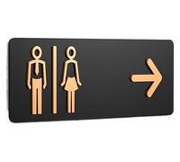 dfEDRd Segnaletica per bagni: WC Uomini e Donne, Cartello for Toilette pubblica, Uomo, Donna, Sinistra Destra, Multicolore, Dimensioni Multiple(7,24x8cm)