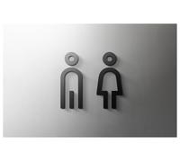 dfEDRd Segnaletica per bagni: WC Uomini e Donne, Targa for WC, Porta del Bagno, Multicolore, Dimensioni Multiple(22,Grey 25x16cm)