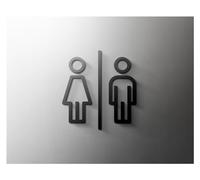 dfEDRd Segnaletica per bagni: WC Uomini e Donne, Targa for WC, Porta del Bagno, Multicolore, Dimensioni Multiple(2,Black 25x16cm)