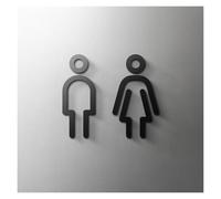 dfEDRd Segnaletica per bagni: WC Uomini e Donne, Targhetta for WC Unisex Targa a Freccia 3D autoadesiva for Porta da Parete Multicolor Larghezza 18-25 cm(20,Width 18cm)