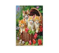 DFENILROP Animale Pastorale Quadro Da Parete, Cesto Intrecciato Poster Opera D'arte | Stampa Tela Murale, Uniche Pitture Decor Casa Per Camera Corridoio Regalo 12x18inch(30x45cm)