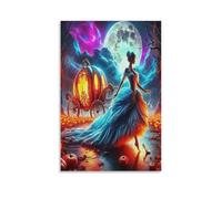 DFENILROP Cenerentola Quadro Da Parete, Fiaba Moonlit Poster Opera D'arte | Stampa Tela Murale, Minimaliste Pitture Decor Casa Per Soggiorno Corridoio Regalo 08x12inch(20x30cm)