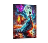 DFENILROP Cenerentola Quadro Da Parete, Fiaba Moonlit Poster Opera D'arte | Stampa Tela Murale, Uniche Pitture Decor Casa Per Soggiorno Camera Regalo 16x24inch(40x60cm)