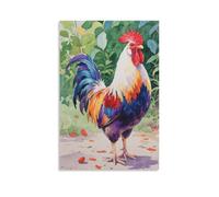 DFENILROP Gallo Quadro Da Parete, Natura Poster Opera D'arte | Stampa Su Tela Murale, Classiche Pitture Decor Per La Casa Per Sala Camera Da Letto, Regalo 24x36inch(60x90cm)