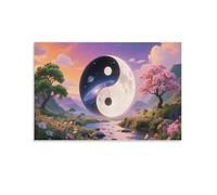 DFENILROP Yin Yang Quadro Da Parete, Filosofia Cinese Poster Opera D'arte | Stampa Tela Murale, Moderni Pitture Decor Casa Per Soggiorno Corridoio Regalo 12x18inch(30x45cm)
