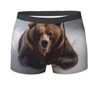 DFEPFKGOKL Boxer da uomo con orso che corre - boxer in microfibra, vestibilità comoda, elasticizzati, morbidi e traspiranti, divertenti boxer da uomo, Grafica., M