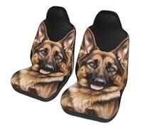 DFEPFKGOKL Coppia di coprisedili universali per auto, 2 pezzi, con pastore tedesco, facili da pulire e resistenti, adatti alla maggior parte delle auto, SUV, camion