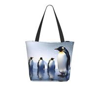 DFEPFKGOKL Elegante borsa tote da donna con pinguino, borsa da spiaggia casual con cerniera, borsa per la spesa riutilizzabile e borse a tracolla, grande capacità, Grafica 3D, Taglia unica