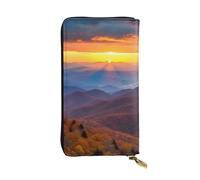 DFEPFKGOKL Elegante portafoglio lungo in pelle Blue Ridge Parkway Mountains, con cerniera, portamonete, pochette per carte di credito, portafoglio per telefono per donne e uomini, stile casual, grande