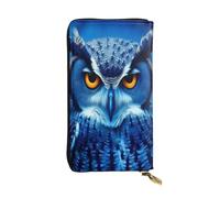 DFEPFKGOKL Elegante portafoglio lungo in pelle con gufo blu con cerniera - portamonete, pochette per carte di credito, portafoglio per telefono per donne e uomini, casual da viaggio grande capacità,