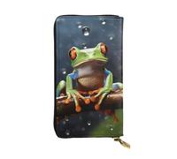 DFEPFKGOKL Elegante portafoglio lungo in pelle con rana dell'albero della pace con cerniera, portamonete, pochette, portafoglio per telefono per carte di credito, portafoglio per donne e uomini,