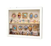 DFGBAPKBL Cornice Shadow Box Fai da Te Scatola da museo Fai-da-Te Figura a Doppio Strato Custodia Sagomata in Legno Miniatura di Noi Cornice for Foto Laurea(White)