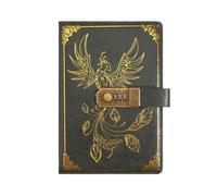 DFGBAPKBL Diario chiudibile a chiave Cancelleria Password Quaderno Diario Libro Retro A5 Con Lucchetto Protezione Segreti 200 Pagine Viaggiatori Studente(Style1-Green)