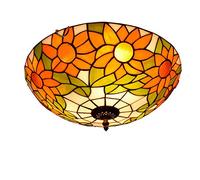 DFGHNBVC Lampada da Cucina Tiffany da 40 Cm, Stile Europeo, Stile Sun Flower, Stile retrò, in Vetro Color Tiffany, per Corridoio, Balcone, Ingresso, Camera da Letto, Soffitto.