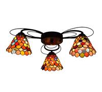 DFGHNBVC Lampadario in Vetro Tiffany Tiffany 3 Lampada da Soffitto Multi-Testa Lampada A Sette Punti Colorati Vetro Colorato Soggiorno Sala da Pranzo Camera da Letto