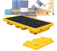 DFGHNBVC Piattaforma di Contenimento per Fuoriuscite con Scarico, Tasche per Carrello Elevatore, Vassoio Pallet Modulare Impilabile per Fusti da Una Tonnellata, Base A Tenuta Stagna, 130 * 68 * 15 Cm