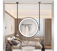 DFGHNBVC Specchio da Soffitto, Specchio Rotondo per Il Trucco da Bagno, Specchio Luminoso Sospeso A Soffitto, Immagini Ad Alta Definizione, per Hotel, Appartamenti, Camere da Letto E Bagni, Nero-63