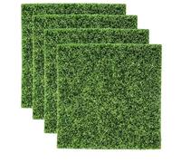 DFGRGRV Erba Artificiale 4 Pezzi di Artificiale Tappetino in plastica for Prato for Interni ed Esterni Verde Tappeto erboso Sintetico Micro Paesaggio Ornamento Decorazione della casa