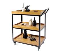 DFHetFH Carrello Portaoggetti Carrello Per Auto Da Pranzo A 2 Livelli Hotel Business Restaurant Mobile Per La Consegna Di Torte Portaoggetti Cucina In Ferro E Legno per Cucina Bagno