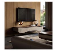DFHS46JK Mobile multimediale Supporto TV con gamba, console multimediale Entertainment Center in legno per il soggiorno