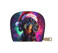 DFJMASFKOL Bassotto Dog Card Pack Cappello di Babbo Natale Borsa in pelle Cane Bassotto Portafoglio Tech-Savvy Users - Archiviazione carte protetta RFID 9X11CM, A1, 9X11CM