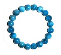 DFJMASFKOL Bracciale unisex in apatite blu, 10 mm, pietra di cristallo naturale del terzo occhio e della gola, per il futuro, Feng Shui, meditazione, divinazione, amuleti, sollievo dallo stress