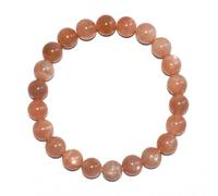 DFJMASFKOL Braccialetti con pietra del sole da 8 mm per donne e uomini, pietre di luna arancione naturali per cerimonie spirituali e rituali, portare ricchezza, gioielli elasticizzati pietra di
