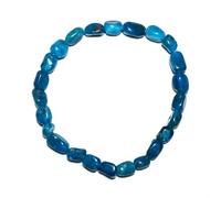 DFJMASFKOL Braccialetto con chip di apatite blu, 6 mm, con perline di cristallo naturali chakra della gola, braccialetto motivazionale regolabile, kit di strumenti per perline, adatto per polsi