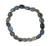 DFJMASFKOL Braccialetto con chip di labradorite, frammenti di cristallo flash naturali, protezione ed energia magica, pietre preziose chakra del terzo occhio, gioielli per meditazione, adatto per