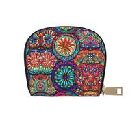 DFJMASFKOL Floral Mandala Card Pack Mandala Seamless Pattern Borsa in pelle Colorato Floreale Portafoglio Frequent Drivers - Pedaggio e Gas Card Organizer 9X11CM, A1, 9X11CM