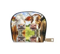 DFJMASFKOL Highland Cows Card Pack Baby Highland Cows Borsa in pelle mucche portafoglio frequent driver - pedaggio e gas card organizer 9 x 11 cm, A36, 9X11CM