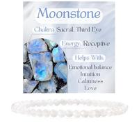 DFJMASFKOL Moonstone - Bracciale ricettivo con perline da 4 mm da donna, semi prezioso, pietra naturale, elastico, elastico, per yoga, protezione regalo, Pietra