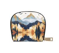 DFJMASFKOL Mountains Card Pack Birds Leather Bag Landscape Wallet Tech-Savvy Users - RFID Protected Card Storage 9X11CM, A20., 9X11CM