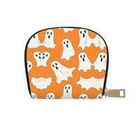 DFJMASFKOL Orange Ghosts Card Pack Cute Halloween Spooky Leather Bag Cartoon Ghosts Wallet Gamers - Arcade e Gift Card Case 9X11CM, A1, 9X11CM