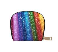 DFJMASFKOL Rainbow Stripes Card Pack Rainbow Glitter Leather Bag Rainbow Wallet Frequent Flyers - Carta d'imbarco e porta carte di viaggio 9X11CM, A1, 9X11CM