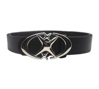 DFJOENVLDKHFE Cintura Punk Gotica Moonstar Uomo Donna Y2K Fibbia in Metallo Design Cintura da Cowboy in Pelle Vintage Papa Cintura for Pantaloni(Black)