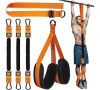 DFJOENVLDKHFE Fasce di Supporto for trazioni, Fascia di Resistenza for impieghi gravosi, Allenamento della Forza for Palestra Domestica, Peso/Dimensioni Regolabili(Orange 225LBS)