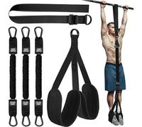DFJOENVLDKHFE Fasce di Supporto for trazioni, Fascia di Resistenza for impieghi gravosi, Allenamento della Forza for Palestra Domestica, Peso/Dimensioni Regolabili(Black 225LBS)