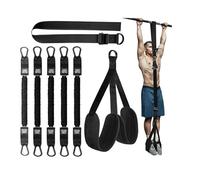 DFJOENVLDKHFE Fasce di Supporto for trazioni, Fascia di Resistenza for impieghi gravosi, Allenamento della Forza for Palestra Domestica, Peso/Dimensioni Regolabili(Black 375LBS)