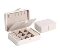 DFJOENVLDKHFE Scatola portagioie Multistrato, Grande capacità, Organizer for Donne, con Porta Orecchini, Scomparti for Anelli, Contenitore for Gioielli, Accessori for collane(White_16x11x5cm)