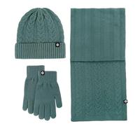DFJOENVLDKHFE Set di Cappelli, Sciarpe e Guanti Invernali da Donna, Lavorati a Maglia, Comodi e Caldi, Accessori for Le Donne, Stile Freddo(Green)