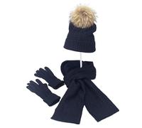 DFJOENVLDKHFE Set di Cappelli, Sciarpe e Guanti Invernali da Donna, Lavorati a Maglia, Comodi e Caldi, Accessori for Le Donne, Stile Freddo(Navy)